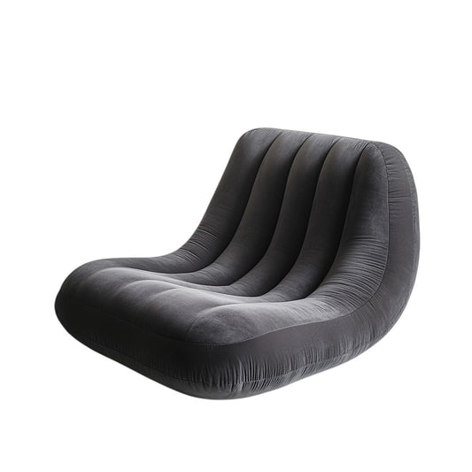 Gwhnk Inflatable Sofa with Backrest - Comfortable Air Couch for Glamping, Guest Room & Living Room - Durable, Soft Flocked Surface - Grey