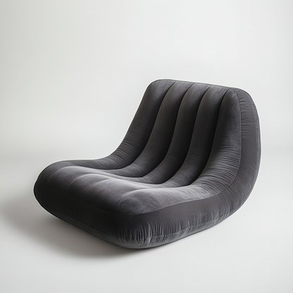 Gwhnk Inflatable Sofa with Backrest - Comfortable Air Couch for Glamping, Guest Room & Living Room - Durable, Soft Flocked Surface - Grey
