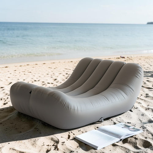 Gwhnk Inflatable Air Sofa - Portable Lazy Couch for Beach, Camping & Park - Quick-Inflate Lightweight Air Bed - Durable & Waterproof - Navy Blue