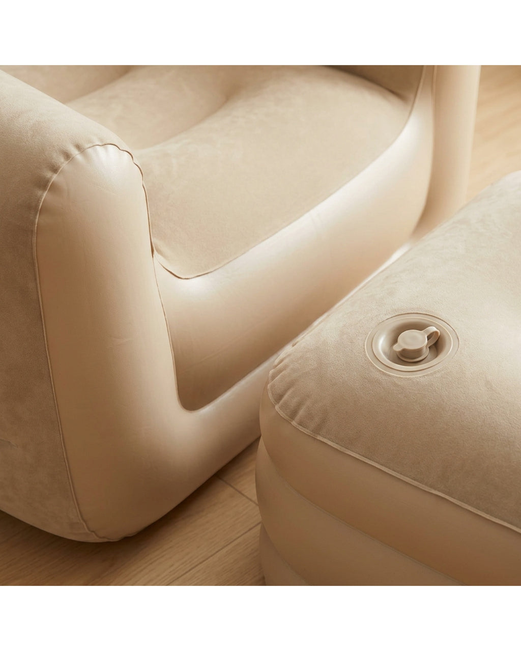 Gwhnk Inflatable Lounge Chair and Ottoman Sand - Detail view